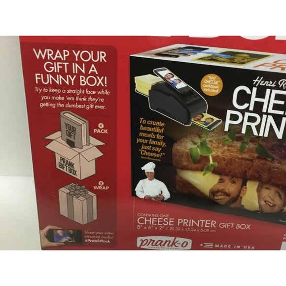 Prank Gift Box Cheese Printer Wrap Small Real Funny Henri Joke Fake Gag Card - Picture 4 of 7